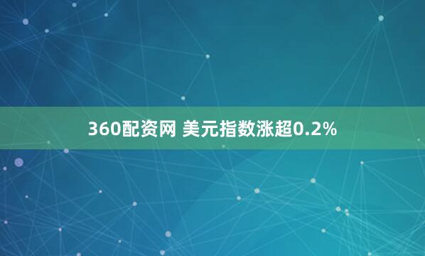360配资网 美元指数涨超0.2%